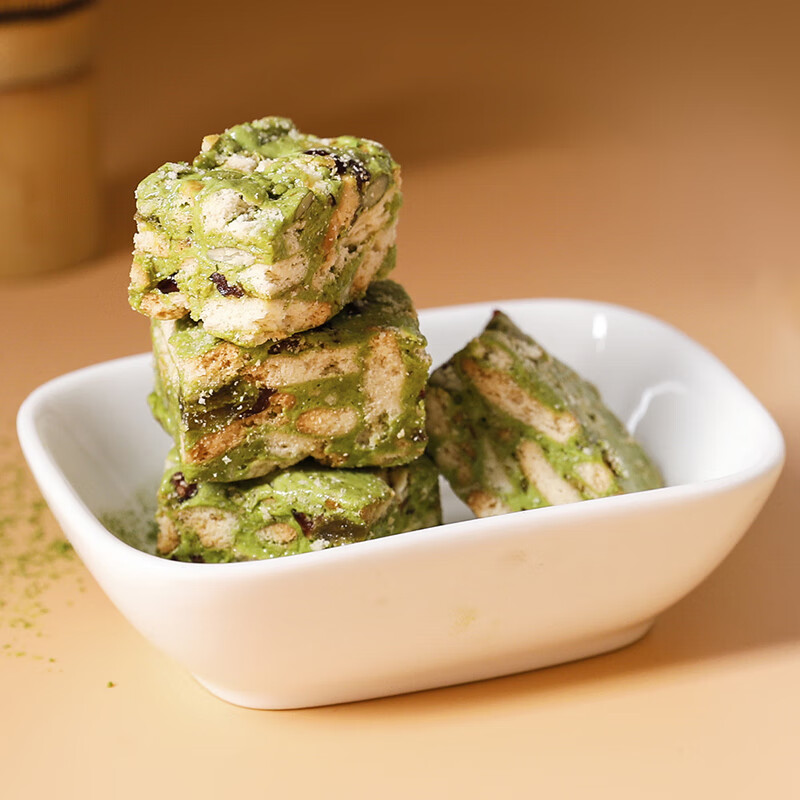 九宇牛轧糖抹茶味雪花酥饼干