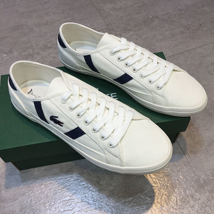 官方自营旗舰店】联名法国鳄鱼布鞋系带平底驾休闲鞋情侣款男女鞋秋