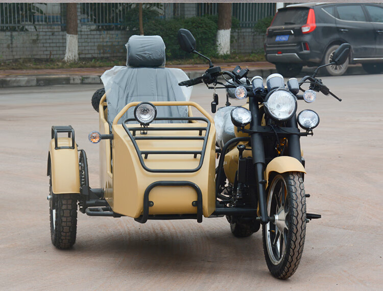 边三轮摩托车宗申发动机300水冷电喷轴转动复古太子车偏三轮通用可
