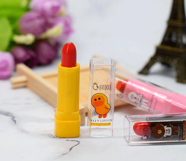 儿童口红小女孩专用小学生六一节儿童演出化妆妆舞台小黄鸭10支大