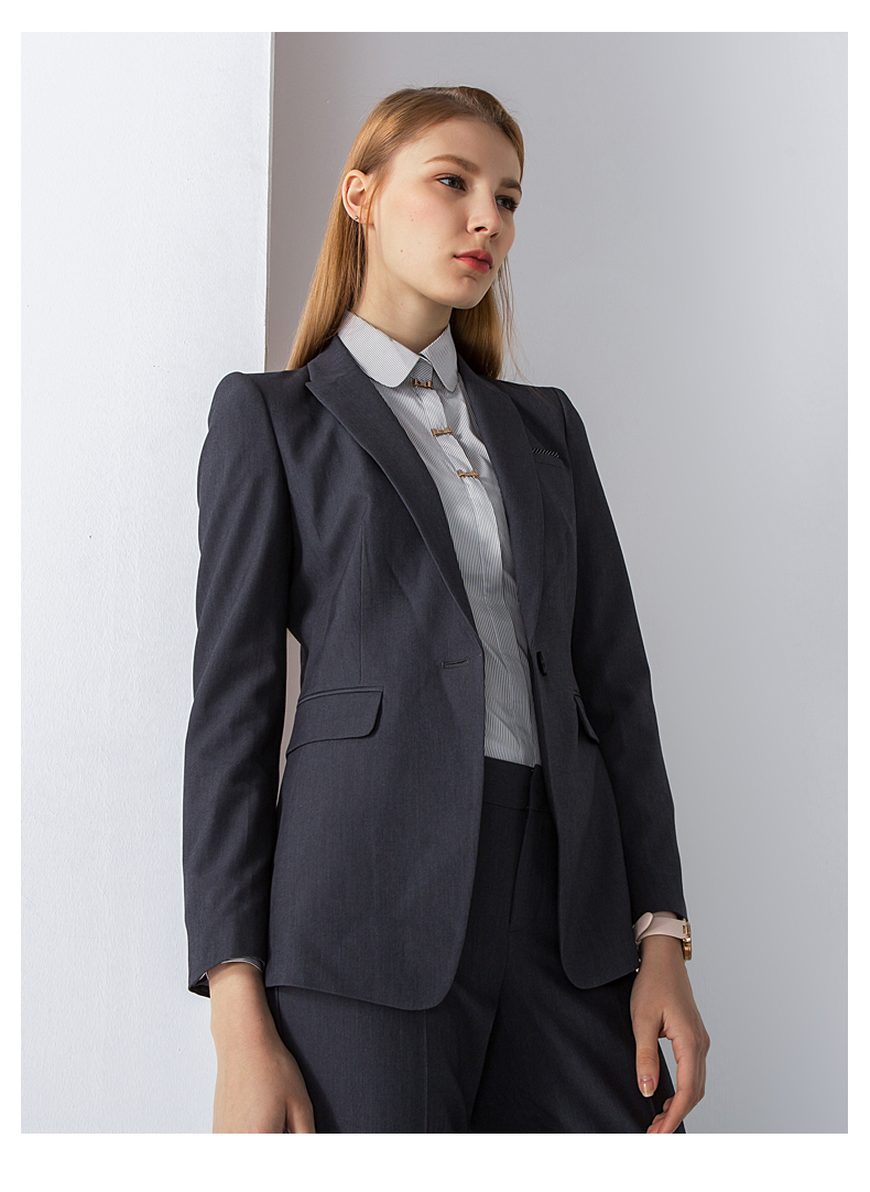 g2000女装商务休闲西服套装通勤西裤修身小西装套装 深灰色/98(九分裤
