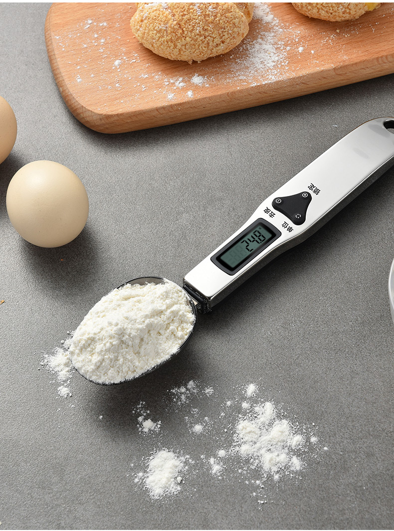 德国品质电子控盐勺 匙子电子量勺不锈钢家用烘焙计量勺刻度勺称重勺