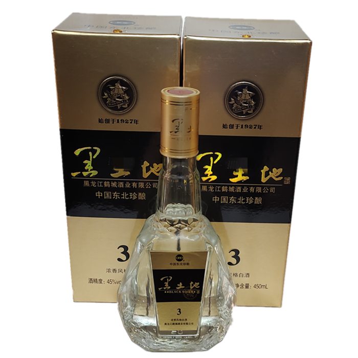 黑土地白酒东北黑土地白酒三年陈酿纯粮酿造45度450mlx6瓶浓香型礼盒