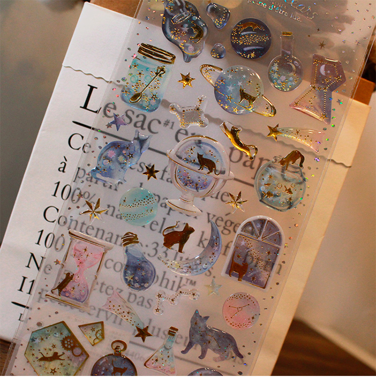 梦幻滴胶水晶贴纸透明立体手机装饰学生礼品手帐素材儿童贴画奖励粘贴