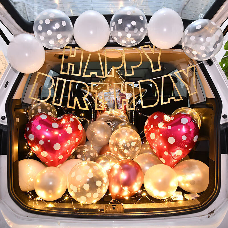 后备箱惊喜汽车后备箱生日女孩儿童生日装饰女儿后备箱室外场景布置32