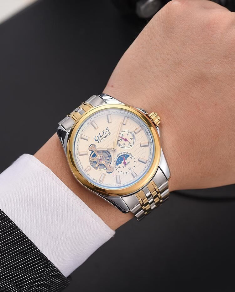 同款瑞士名表qlls/奇洛时正品男士机械表全自动腕表镂空防水镂空初拥
