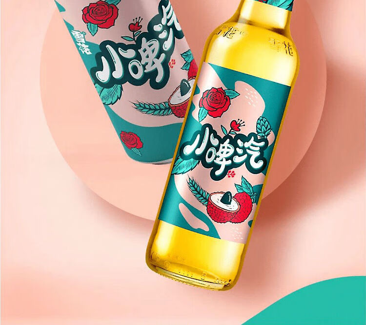 5折雪花小脾气500ml6瓶无醇玫瑰荔枝味碳酸饮料网红饮料吃饭聚会饮料