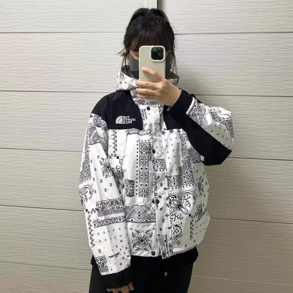 北面冲锋衣女款韩国22秋短款外套dryvent腰果花旗舰男装女装超级品牌