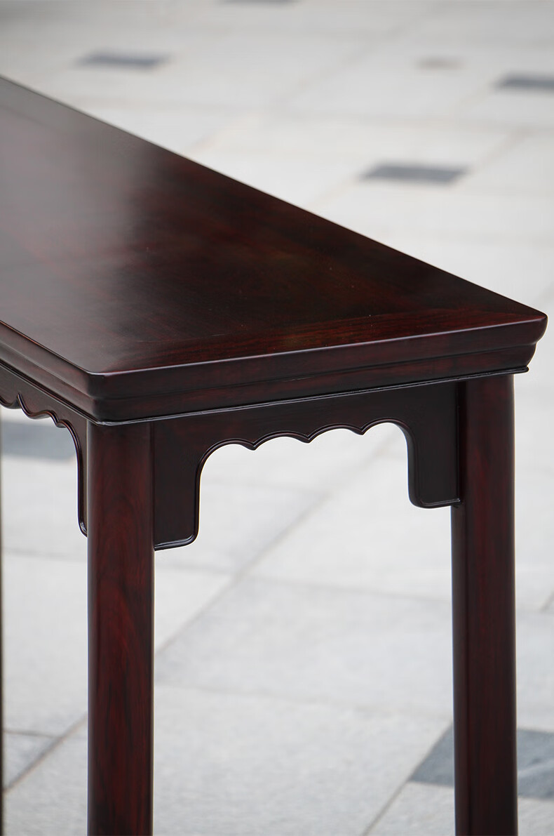 知府红木家具血檀学名染料紫檀明式家具纯赞比亚壶门平头案中式玄关台