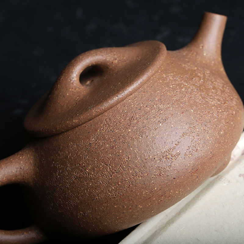 石瓢紫砂壶宜兴原矿零添加无钡30目老段泥紫砂半手工中式汉瓦石瓢潘壶