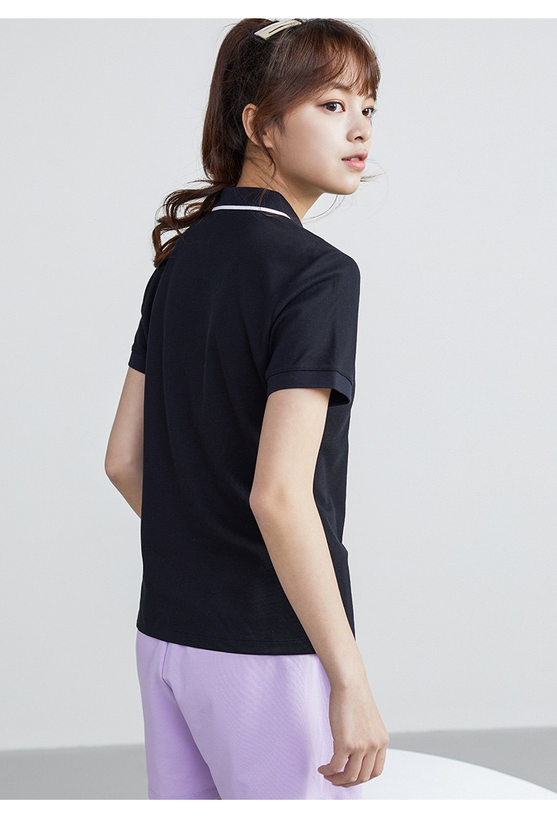 商场同款安踏短袖t恤女夏季新款polo衫纯色简约上衣宽松透气女上装