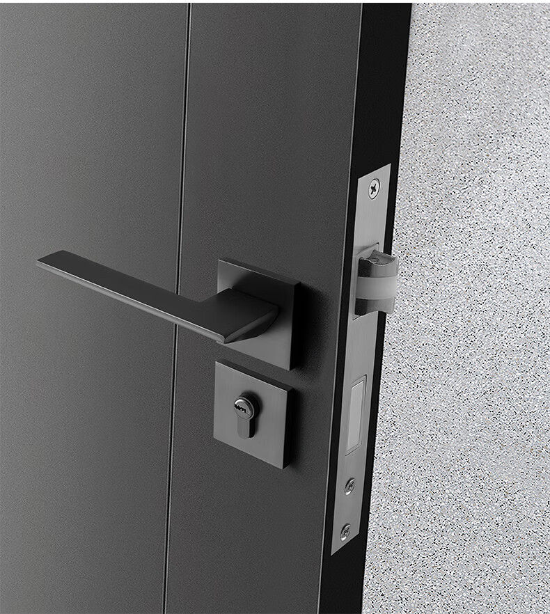 门锁简约卧室房门锁具静音磁吸门把手a款静音门锁3545mm通用型带钥匙