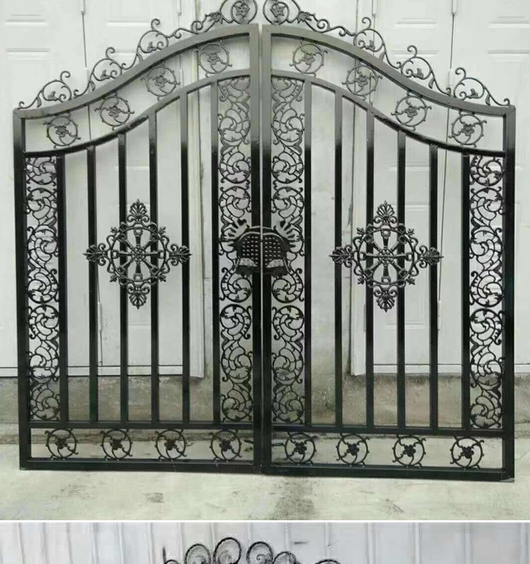 铁艺别墅大门农村庭院入户对开大门防盗门场院小区铸铁围墙大门琼羽