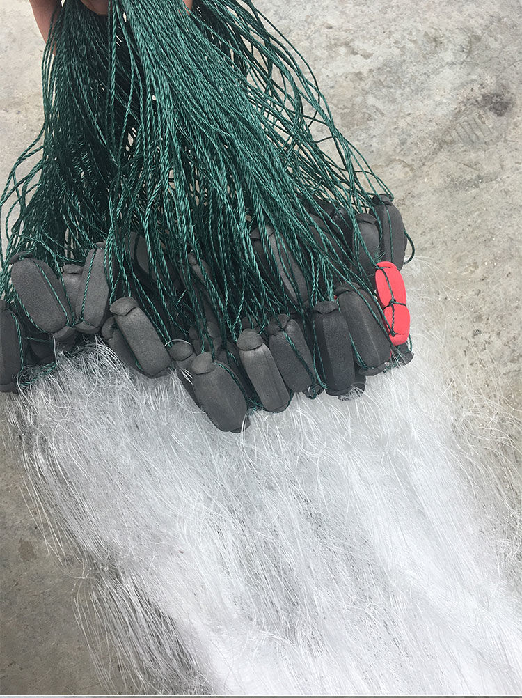 超加重加粗渔网鱼网丝网捕鱼网三层1指到6指抓鱼网流水网加重15米高8