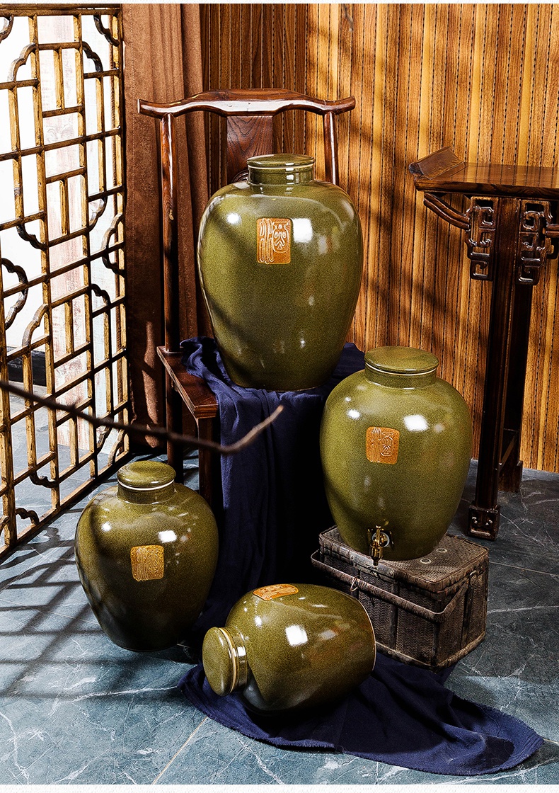 瓷小奴景德镇陶瓷酒坛子酒瓶家用密封白酒罐仿古泡酒缸10斤20斤30斤50