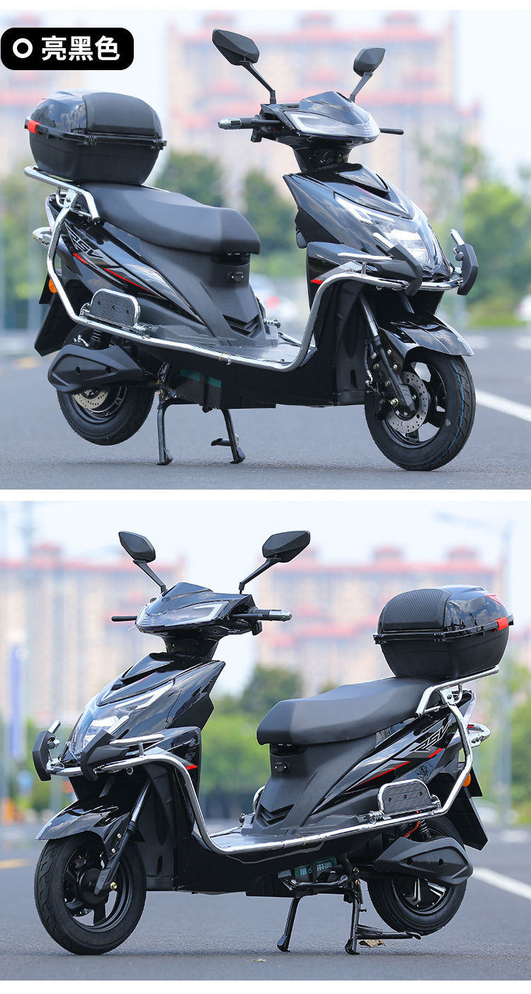 2022年电动车成人72v长跑爬坡王60v电瓶车外卖锂电电动摩托车铃木红送