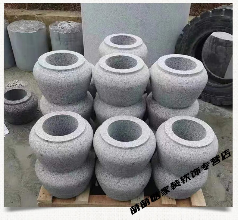 石墩子柱基石花岗岩实心石墩庭院葡萄架凉亭木柱底座老石墩 台阶鼓