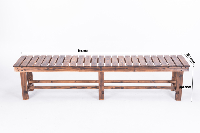 实木长椅 防腐木公园椅花园户外椅子阳台椅花园长凳木质长条凳子 加厚