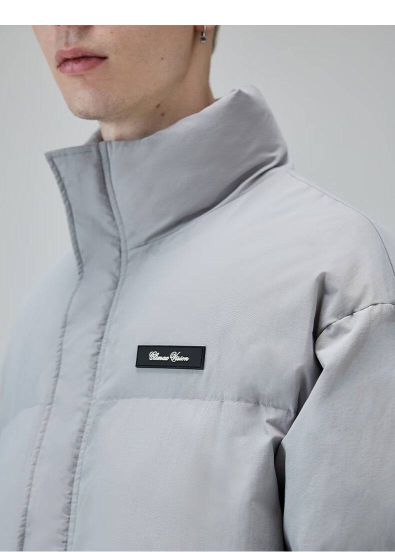 climax·vision棉服字母印花加厚保暖棉服外套男女同款基础棉衣 灰色