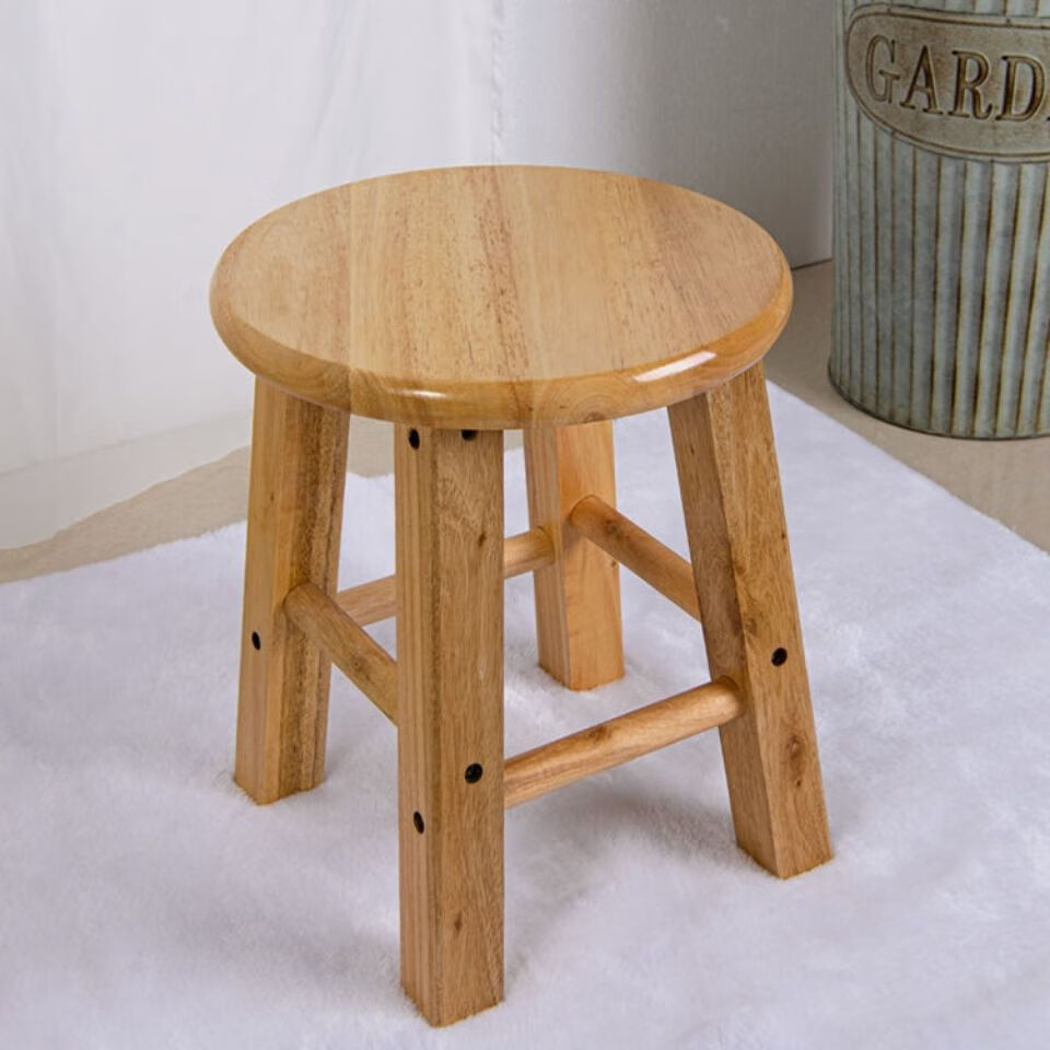 锦溪上居原木实木小圆凳子家用凳木头凳木板凳换鞋凳矮凳吃饭凳茶几