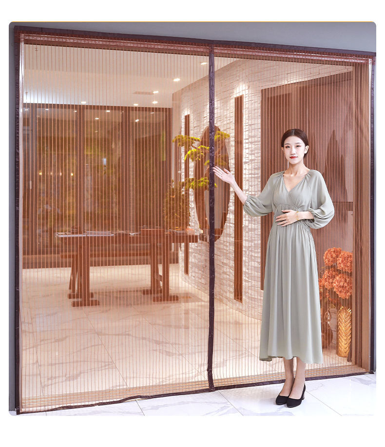 夏天防蚊门帘免打孔加密静音夏天防蚊子门帘加密纱网防蚊门帘透气静音