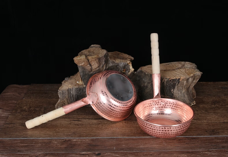 新款云南江川手工铜锅 老村巧匠米粉锅加厚紫奶锅小锅米线电 圆底加厚