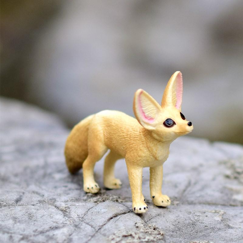 阔耳狐思乐小14845长尾狐阔耳狐白狐仿真野生动物模型玩具摆件团购