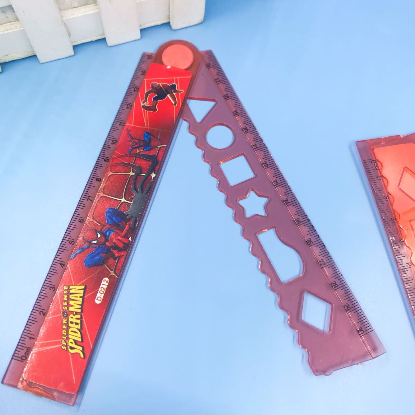 蜘蛛侠音符折尺折叠尺可爱卡通多功能直尺30cm尺子波浪尺格尺蜘蛛侠30