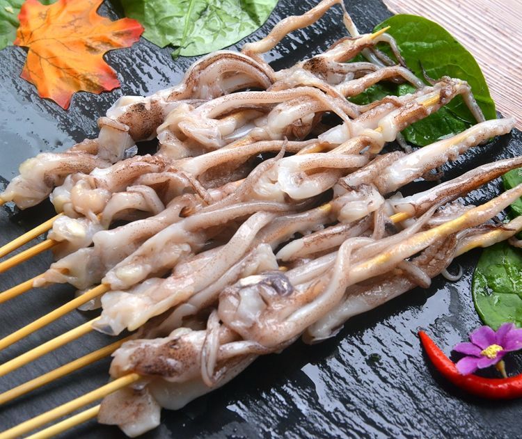 鱿鱼须串冷冻鱿鱼串大鱿鱼铁板鱿鱼须串批发烧烤食材海鲜水产 20串