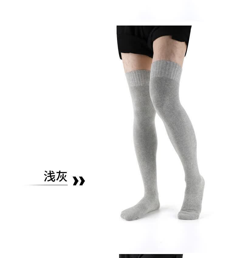 贞沫织加厚加绒毛圈袜子男过膝长袜护膝腿套加长保暖冬季老年人长筒高