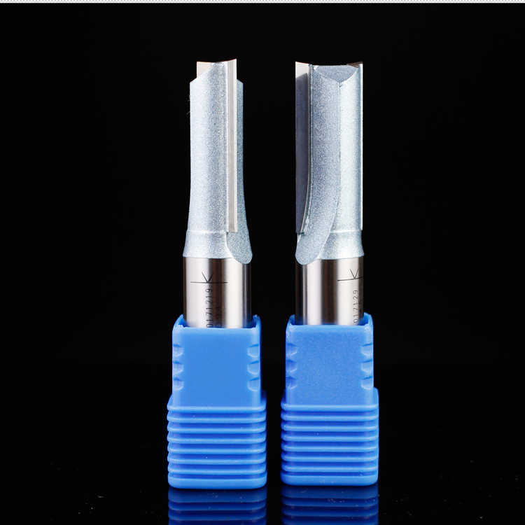 双刃直刀木工修边机刀头雕刻机公制刃开槽切割开料铣刀姜黄色