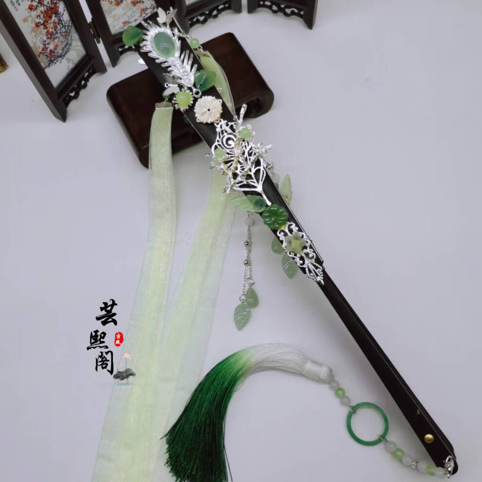 定制天官赐福风师扇水师扇cos师青玄折扇风师娘娘发冠拍摄道具 豪华版