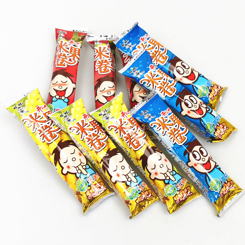 旺旺开心米果卷750g糙米卷儿童零食膨化食品大米粉点心整箱6斤玉米味