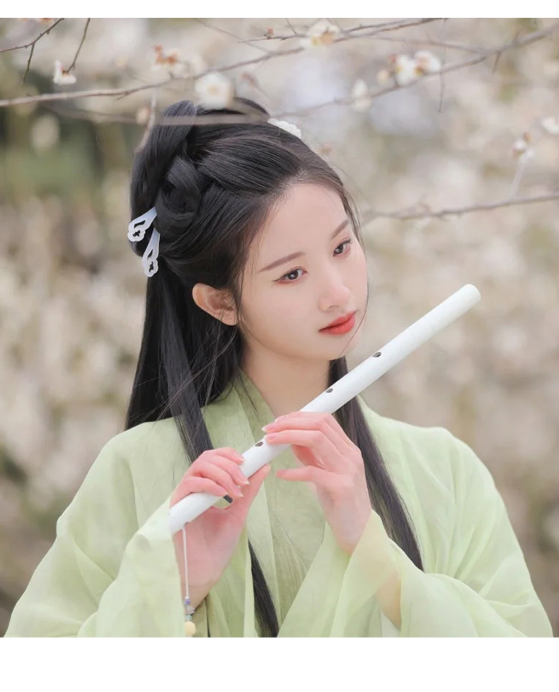 广袖流仙裙魏晋风汉服春季超仙气飘逸古风广袖流仙裙绿色全套日常可穿