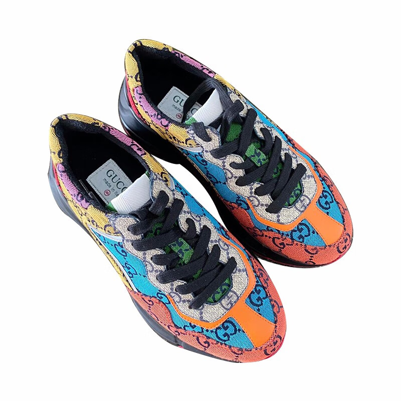 gucci古驰女士新款老爹鞋经典绿红绿装饰ch拼色365