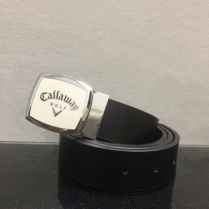 高尔夫皮带时尚男女服装百搭腰带golf休闲女士运动pu潮裤带a款白色