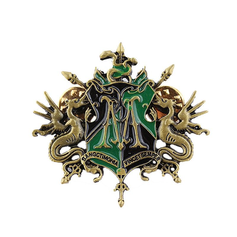 哈利波特徽章周边霍格沃茨马尔福家族徽章家徽标志项链钥匙扣胸针礼物