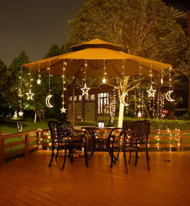 太阳能户外庭院灯串防水彩灯阳台装饰灯带天台花园布置露台星星灯三星