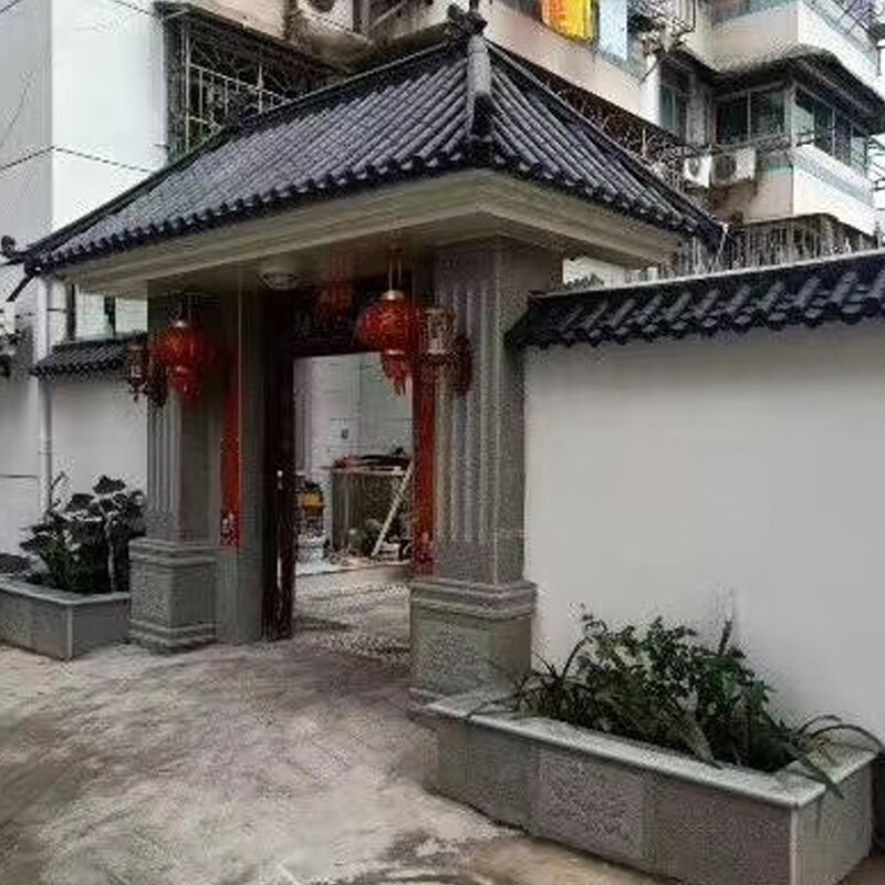 仿古屋檐瓦pvc树脂瓦围墙瓦滴水檐屋顶建筑用加厚塑料瓦屋面雨棚 深