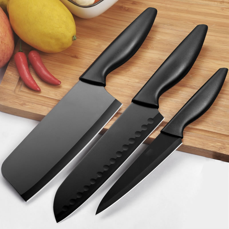锋利菜刀不锈钢家用小菜刀厨师刀水果刀切片刀切肉黑色刃厨房刀具多