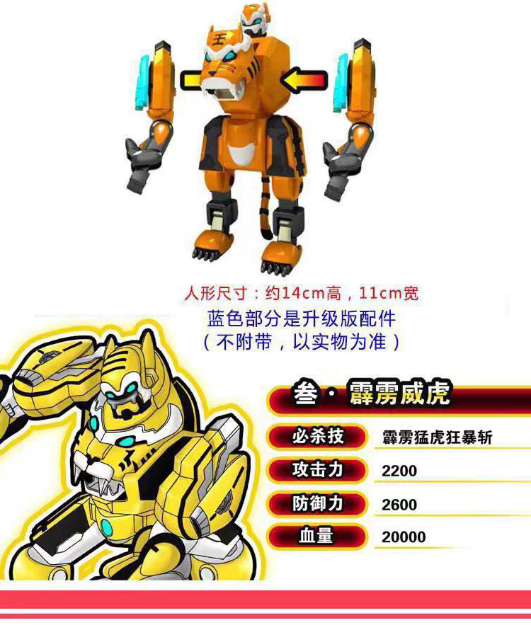 左一仁十二生肖变形动物金刚变形机器人玩具模型可动人偶男孩霹雳威虎