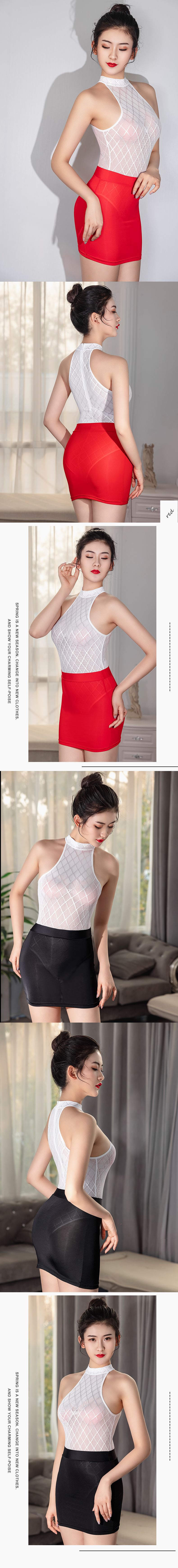 欲之诱惑情趣泳衣开裆连体ol秘书角色扮演油亮包臀情趣内衣白上衣均码