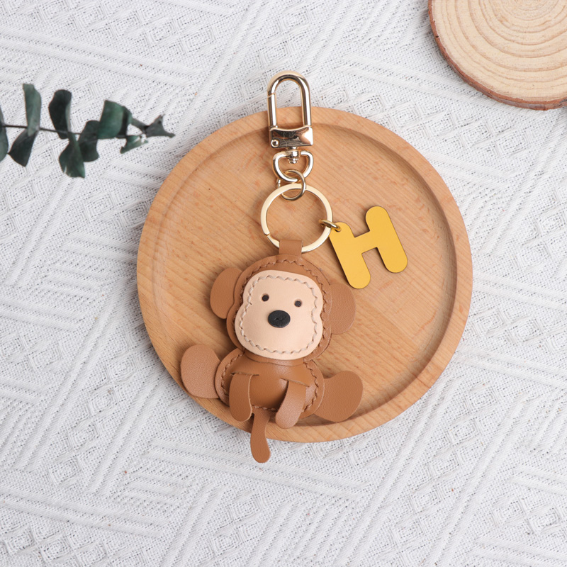 书包挂坠儿童书包挂件手工牛皮十生肖小猴子书包包挂件汽车钥匙扣挂坠