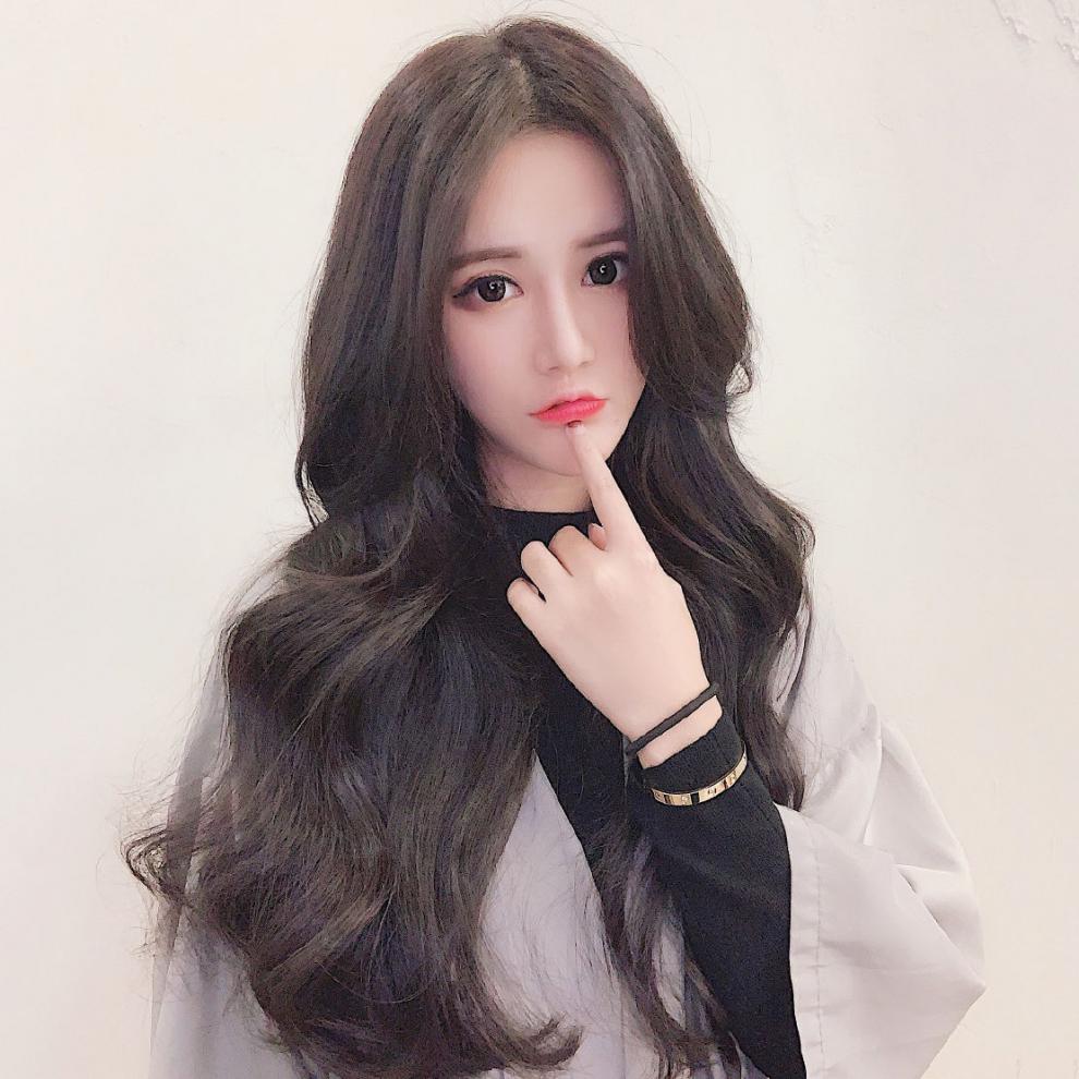 假发女长卷发大波浪中分u型半头套仿真网红圆脸整顶长发全头套式 花乐