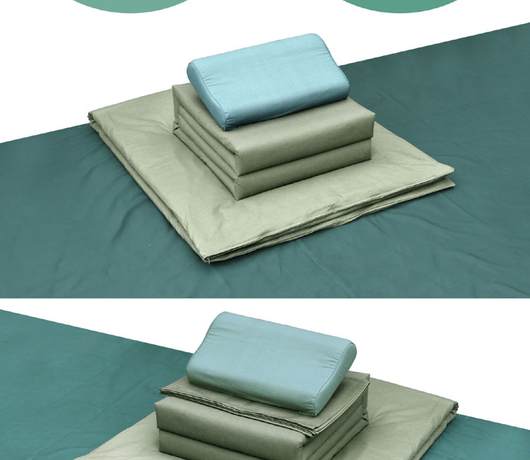 军训被三件套学生宿舍单人军绿棉被褥四件全套军训部支队用绿四件套配