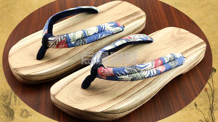 日本男式木屐拖鞋男女情侣款人字木拖夏季防滑木鞋cosplay原木款篮鹤