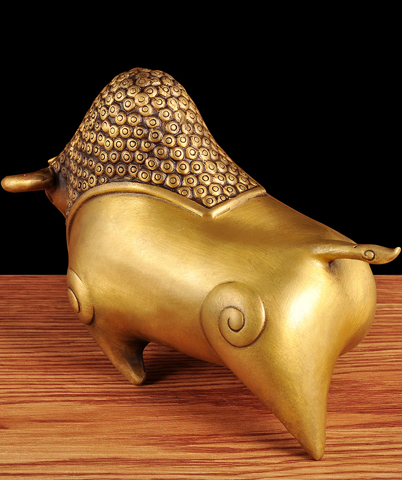 纯铜小牦牛摆件十二生肖创意可爱牛家居客厅玄关书房牛工艺品鹤齐宸