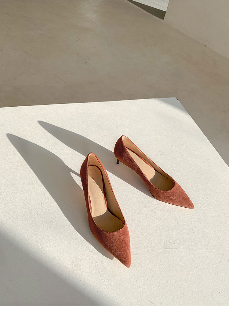 香港轻奢风ffyiman 细高跟鞋女2022年新款浅口尖头婚鞋单鞋女 浅葱蓝