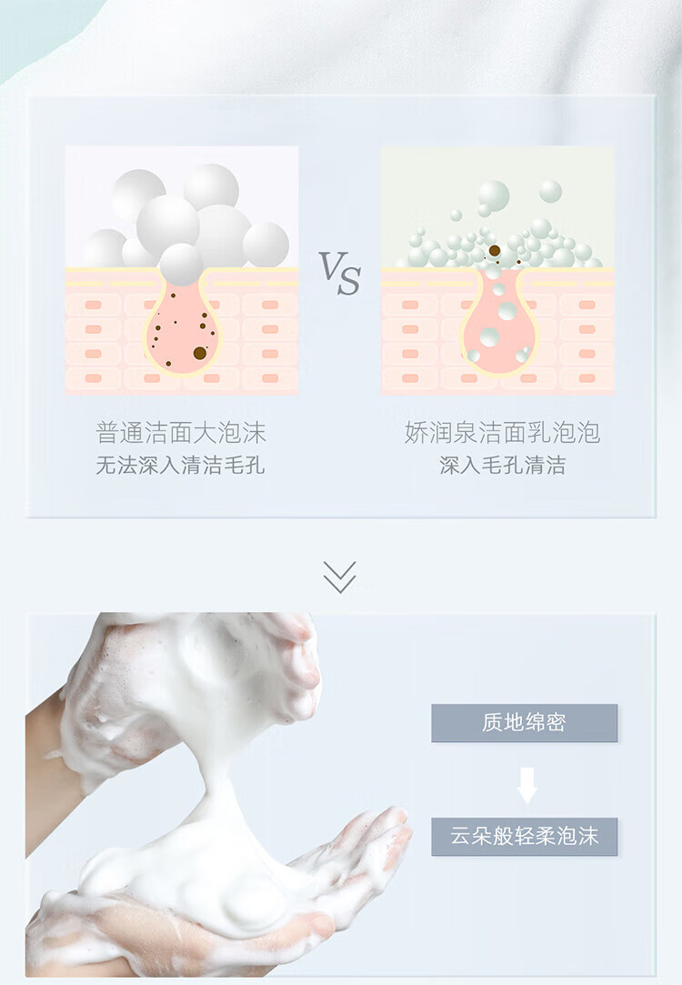 娇润泉洗面奶氨基酸深层清洁臻颜净透洁面乳官方店旗舰 一支装【体验装】