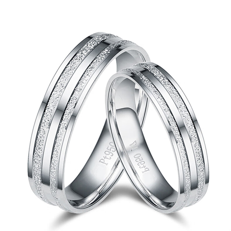 优诗诺 铂金戒指白金戒指铂金对戒pt950男女款结婚情侣对戒铂金 25#重